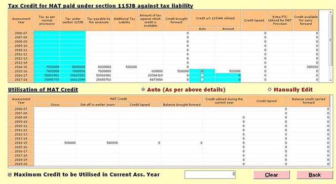 Calculation of Tax Returns