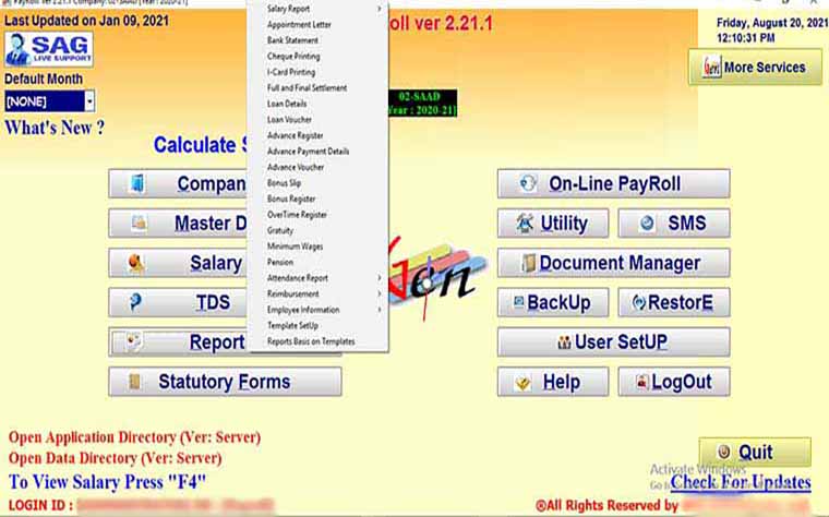 Payroll Standard Dashboards