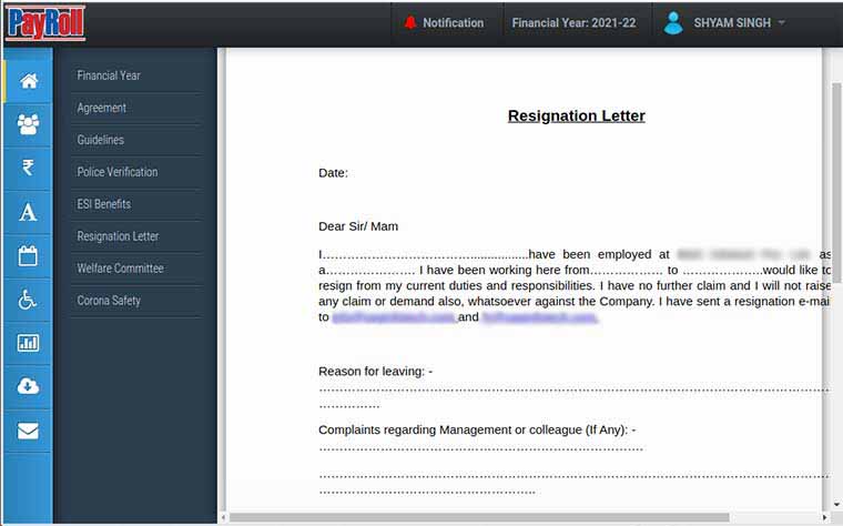 Payroll Resignation Letter Process